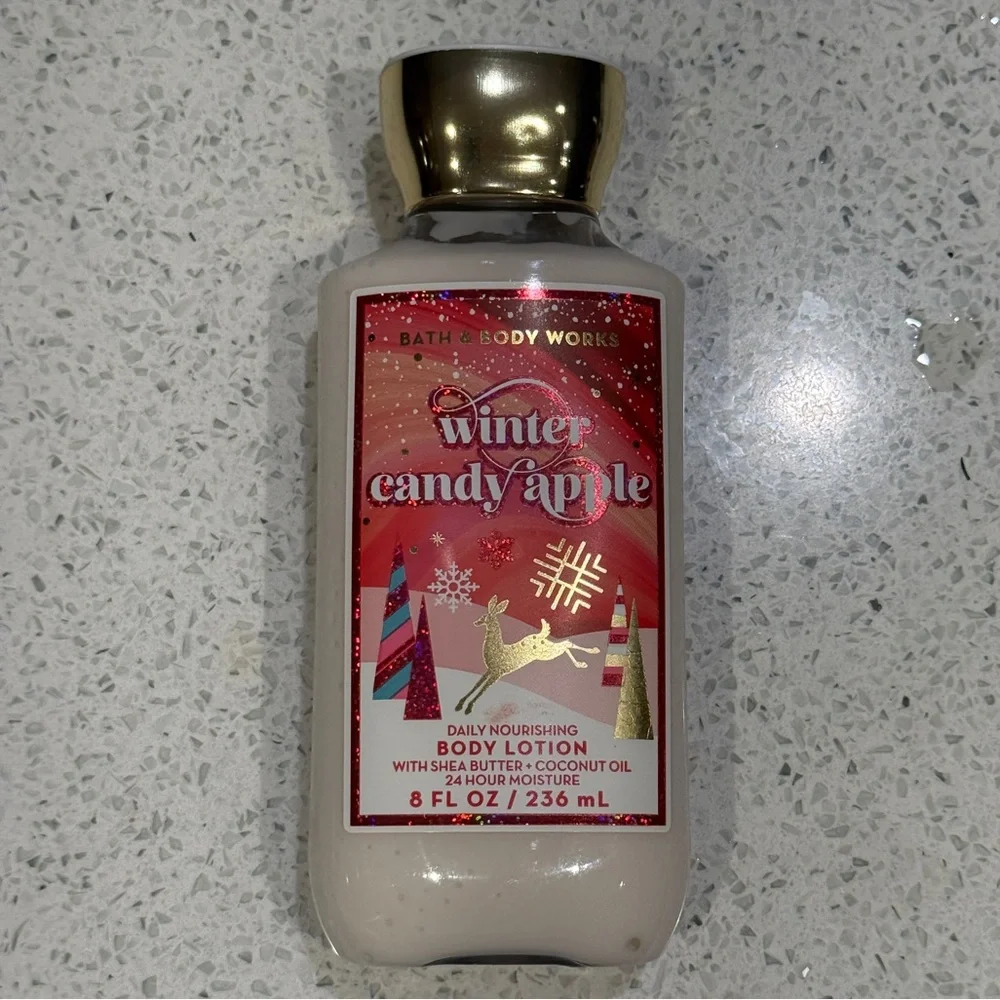 Winter Candy Apple Bath and Body Works candle and 8 oz Body Lotion - Picture 8 of 9